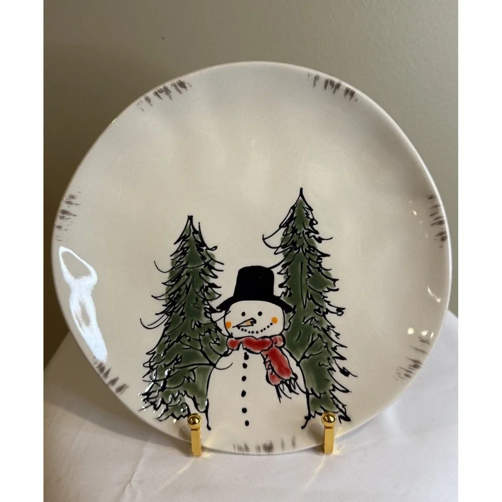 4‎ Eli + Ana Wonderland Whimsy Christmas Holiday Ceramic Salad Plates